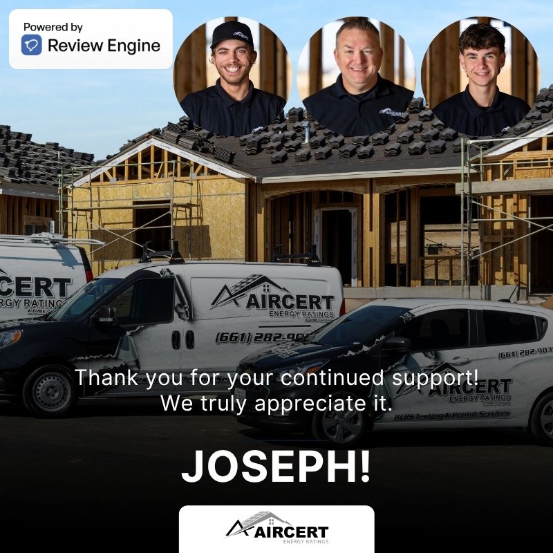 Aircert Energy Ratings — personalized review request for Joseph